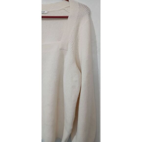 Madewell womens xl square neck soft wool ivory cream sweater - Picture 2 of 7